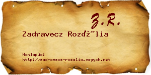 Zadravecz Rozália névjegykártya